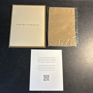David Yurman jewelry cleaning cloth, and authenticity card with en…